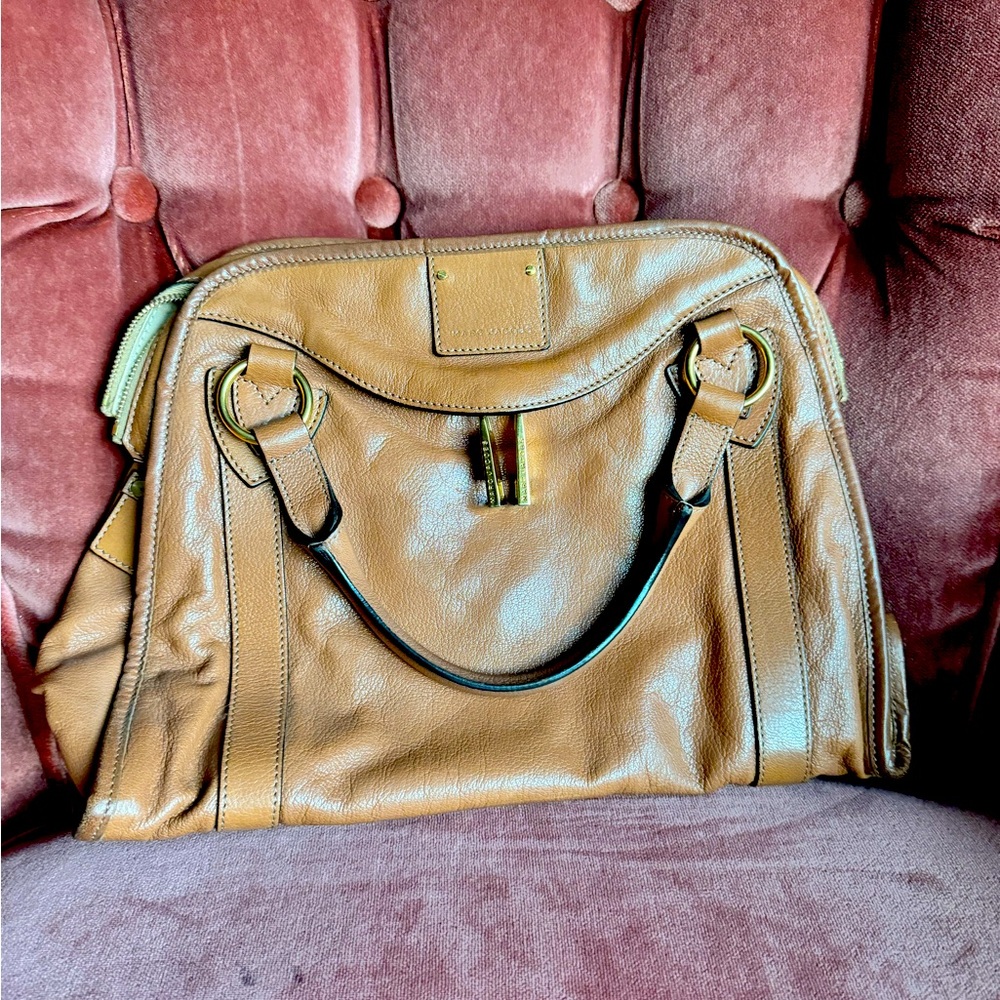 Marc Jacobs Saddle Tan Brown Satchel Handbag